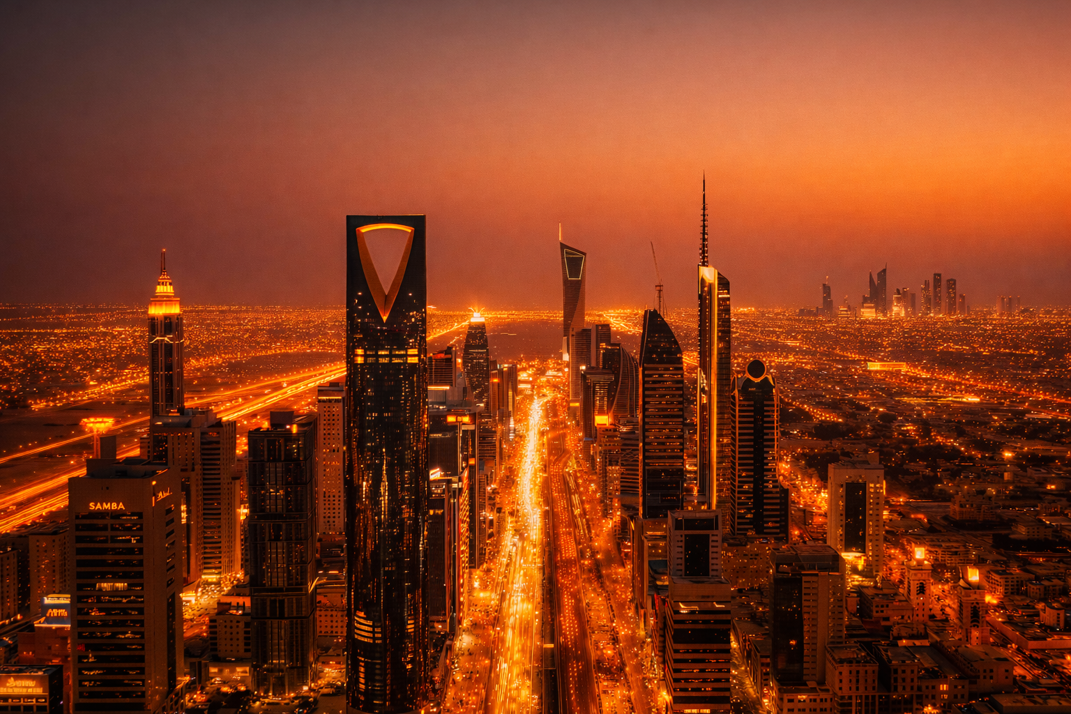 Panoramic view of Riyadh skyline symbolizing innovation and progress